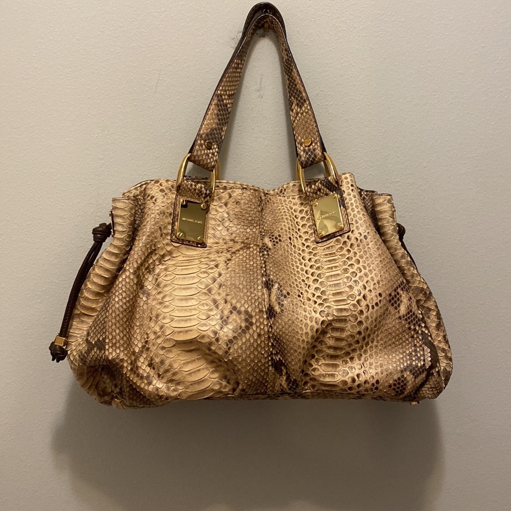 Michael Kors Collection Python Satchel Handbag, B… - image 6